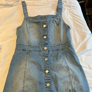 CI SONO 90’s style blue jean dress jumper overalls size Medium